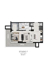 the residences studio 7 floor plan  studio 7  670 sq ft