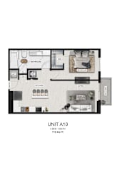 unit a10 floor plan  apartments in the residences at