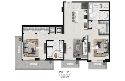 the unit b3 floor plan  studio floor plans