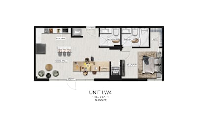 the life 2 bedroom floor plan