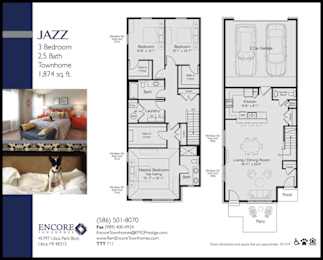 Jazz_3Bed 2.5Bath at Encore Townhomes, Utica, MI