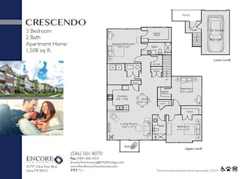 Crescendo_3Bed 2Bath at Encore Townhomes, Utica, 48315