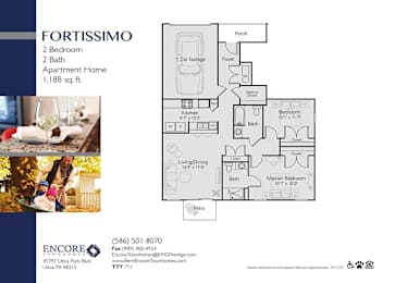 Fortissimo_2Bed 2Bath at Encore Townhomes, Michigan , 48315