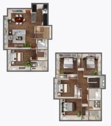 5 Bedroom townhouse Floor Plan at Panorama, Washington, 98065