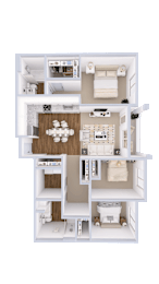 Dogwood Floor Plan at Four Corners Apartments, Everett Washington