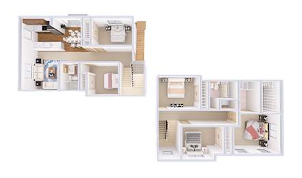 A floor plan of a two-bedroom apartment.