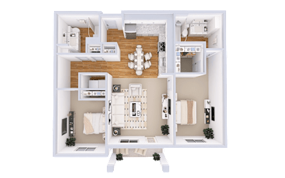 Pine Floor Plan at Four Corners Apartments, Everett, 98203