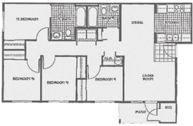  Floor Plan 4 Bedroom, 2 Bath