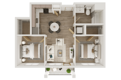 Unit 2Bedroom B2 at Ovation at Meeker, Kent, WA 98032