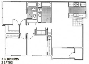  Floor Plan 3 Bedroom, 2 Bath