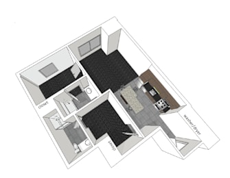 2 Bedroom Floor Plan at Arbor Lofts, Michigan