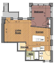  Floor Plan 1 Bedroom