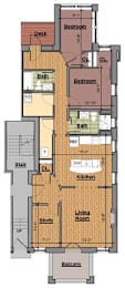  Floor Plan 2 Bedroom (1st Floor only)