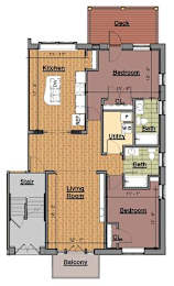  Floor Plan 2 Bedroom