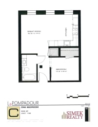 La Pompadour floorplan, Minneapolis, Minnesota