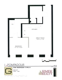 La Pompadour floorplan, Minneapolis, Minnesota