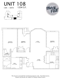 Marcy Park  Apartments floorplan, Minneapolis, Minnesota