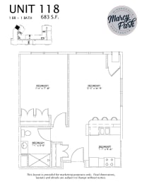 Marcy Park  Apartments floorplan, Minneapolis, Minnesota