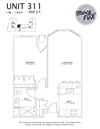 Marcy Park  Apartments floorplan, Minneapolis, Minnesota