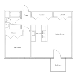A black and white drawing of a house layout.
