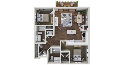 a 1 bedroom floor plan with a bathroom and a living room