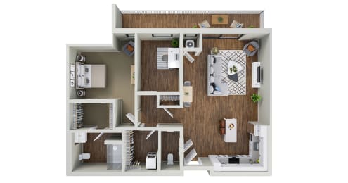 a1 floor plan  1 bedroom with 2 baths  1192 square feet