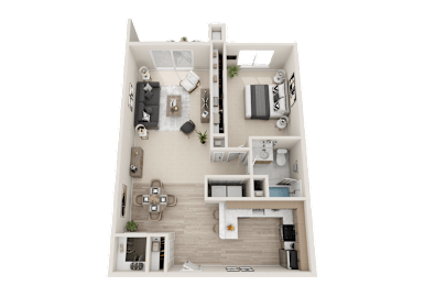 1 bedroom 1 bath apartment in Clinton Township Prentiss Pointe