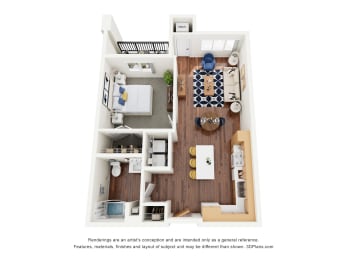1 bed 1 bath A  at The Addie at Metro Center 55+ Apartments, Colorado