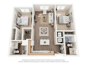 2B2B G Floor Plan at Anchor at Gulf Harbors 62+ Apartments, New Port Richey, FL, 34652