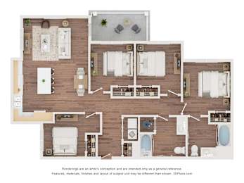 4AA Floor Plan at Anson Crossing Apartments, Texas, 78656