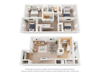 A set of three images showing different floor plans of a house.