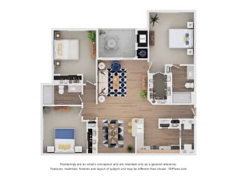 a floor plan of a house with a bedroom and a living room
