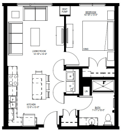 1500 Nicollet_1 Bedroom Floor Plan  at 1500 Nicollet, Minneapolis