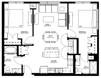 1500 Nicollet_2 Bedroom Floor Plan  at 1500 Nicollet, Minneapolis