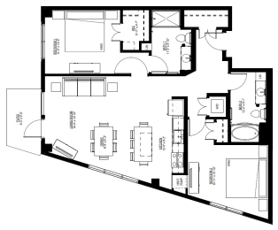 1500 Nicollet_2 Bedroom Floor Plan  at 1500 Nicollet, Minneapolis, MN