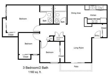 Desert Palms_3 Bedroom Floor Plan
