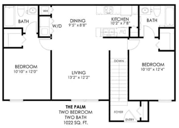 2 Bedroom Floor Plan