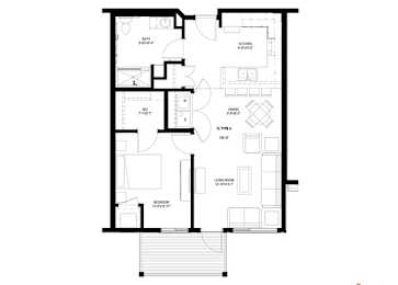 1 Bedroom Floor Plan at The Grainwood Senior Apartments, Prior Lake, MN