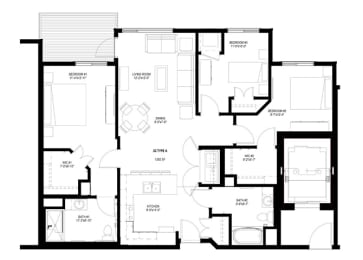 3 Bedroom Floor Plan at The Grainwood Senior, Minnesota, 55372