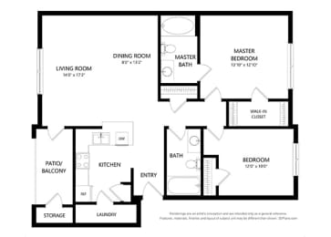 Highland Hills_2 Bedroom Floor Plan