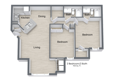2 Bedroom Floor Plan
