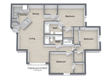 3 Bedroom Floor Plan