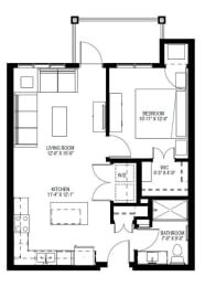 1 Bedroom Floor Plan at The Legends of Blaine 55+, Blaine, MN