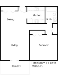 Maryland Park_1 Bedroom Floor Plan
