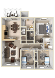 3 bedroom floor plan at MeadowView Townhomes, Goshen, Ohio