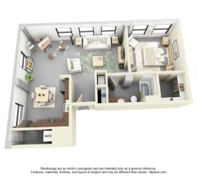 1 Bedroom Floor Plan