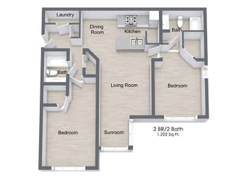 Mill Creek_2 Bedroom Floor Plan