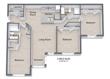 Mill Creek_3 Bedroom Floor Plan