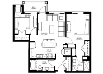 Millberry_2 Bedroom Floor Plan