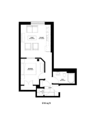 Millworks_1 Bedroom Floor Plan